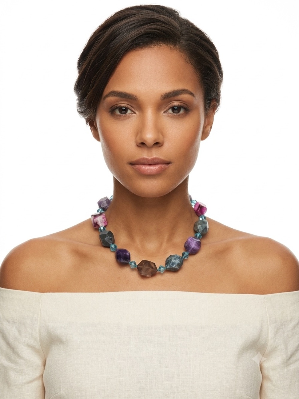 Multicolor Faceted Bead Statement Necklace - Women's Jewelry